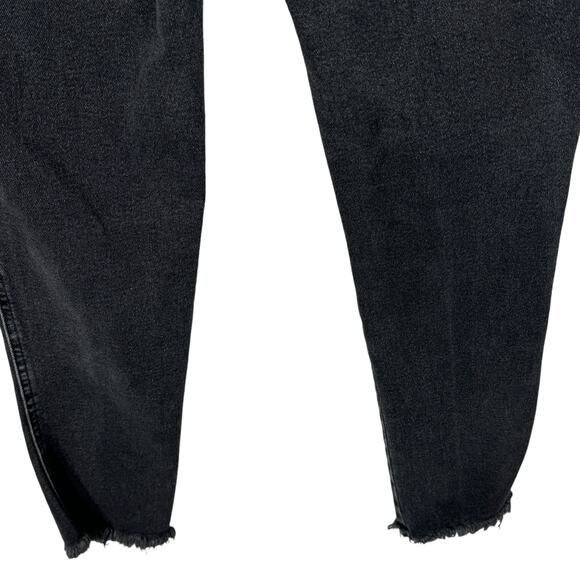 Free People SZ 30 Skinny Jeans Stretch Hi-Rise Frayed Hem We the Free Black Wash - Picture 6 of 11